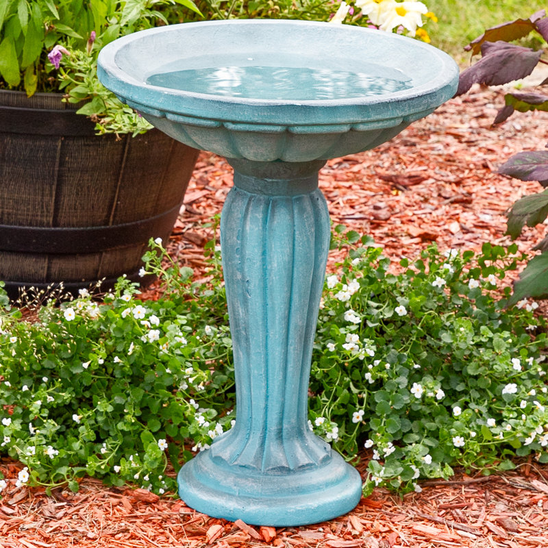 Espino Bird Bath, Patina Green