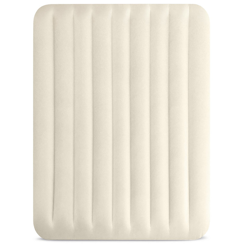 Intex: Dura-Beam: Standard Airbed - Queen - 10" Inflatable Air Mattress, Single-High, Fiber-Tech, Velvety Surface, Indoor-Outdoor 600lb Cap, 64103E