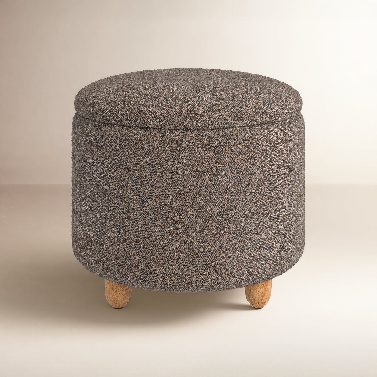 Mancora 21" Ottoman, Dark Brown Boucle
