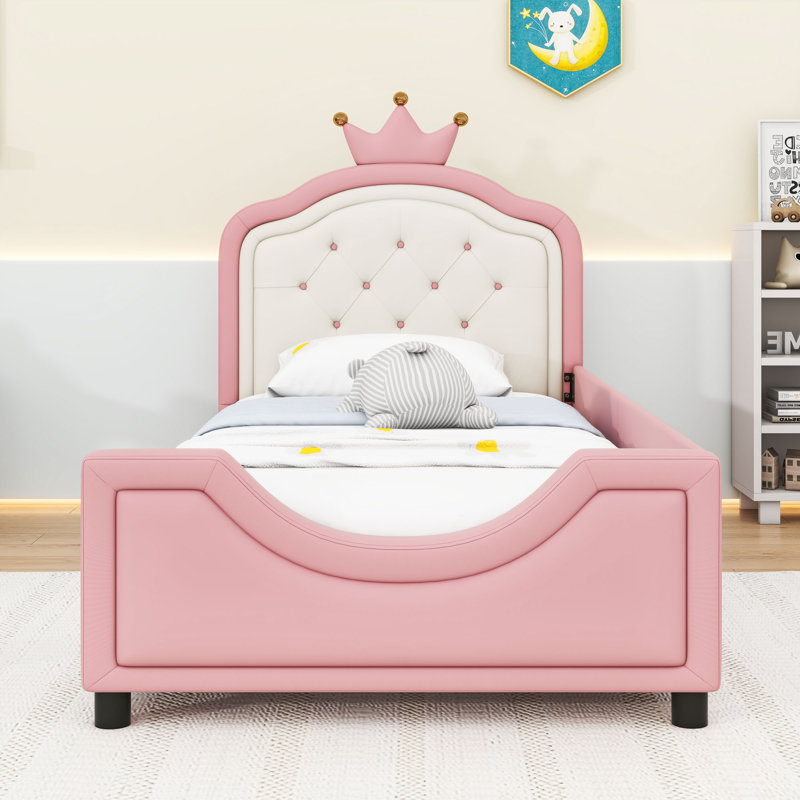 Lit plateforme simple tapissier avec capitonnage