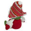 Figurine de bonhomme de neige 8 po rouge et vert assise