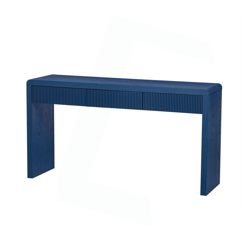 Console d'entrée 55 po avec tiroirs cannelés Lopp, Marine