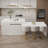 81''-112" Modern Extendable Sintered Stone Kitchen Lsland Withe With Doors And Drawers