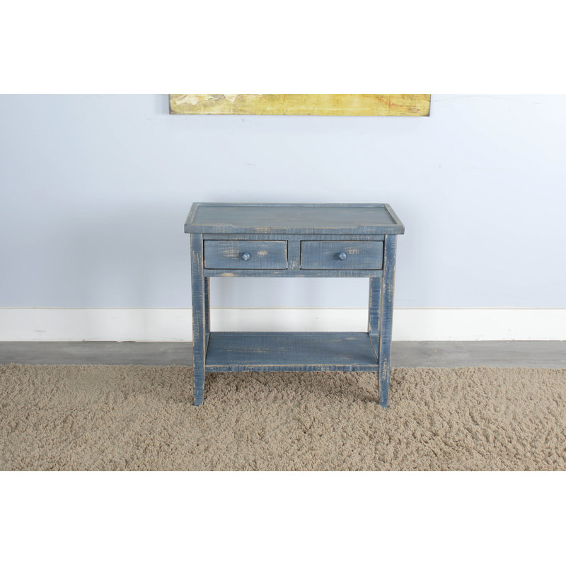 Console en bois massif 33 po Haralson, Bleu océan