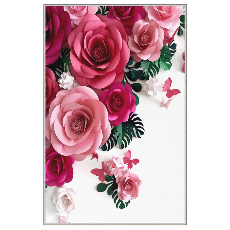 Premium Woven Area Rug (1.6 x 2.6 Feet), 100% Polyester, 0.3 in Pile Height | Antibacterial, Non-Slip PVC Dot Underside | Machine Washable, 3D Digital Print | Ideal for Living Room, Bedroom & Entryway Decor