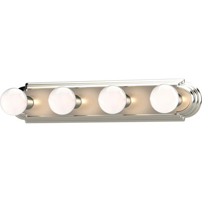 4-Light Indoor 24"W Brushed Nickel Wall Mount Vanity Light Bath Bar