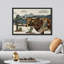 «Western Decor Longhorn Cow Portrait Animals Wildlife Mountain Nature Artwork Modern Art Landscape», reproduction d'art sur toile-94585546-94585547