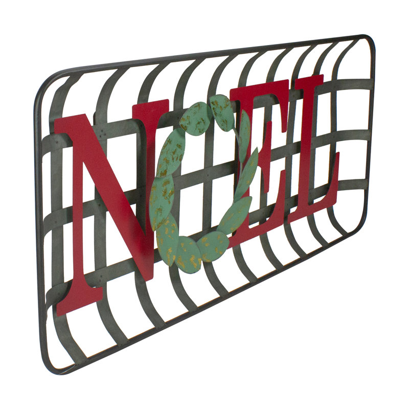 Décoration murale 30 "panier de tabac rustique" NOEL "rouge et vert" NOEL