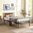 metal bedframe,Headboard with wood panel decoration,black-1194128847