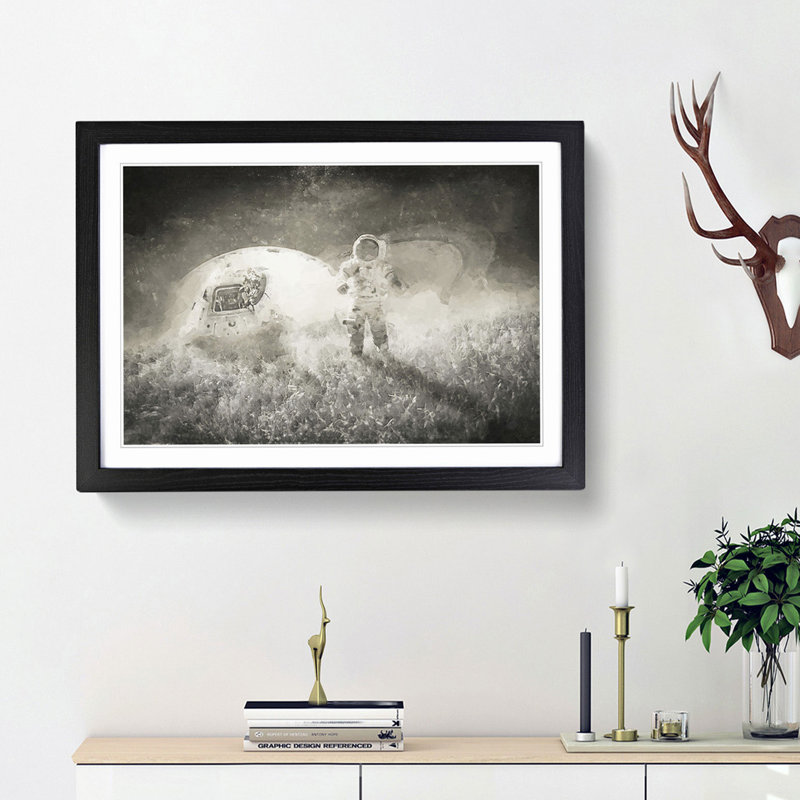 Space Travel in Abstract - Framed Print, 48cm H x 65cm W x 2cm D, Black Framed
