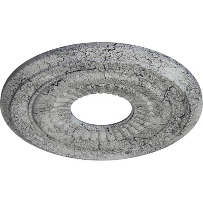 Médaillon de plafond Endurathane Lauren, DE 20 5/8 po x P 6 1/4 po x P 1 3/8 po (convient aux auvents jusqu'à 6 1/4 po), fini craquelé blanc ultra pur peint à la main