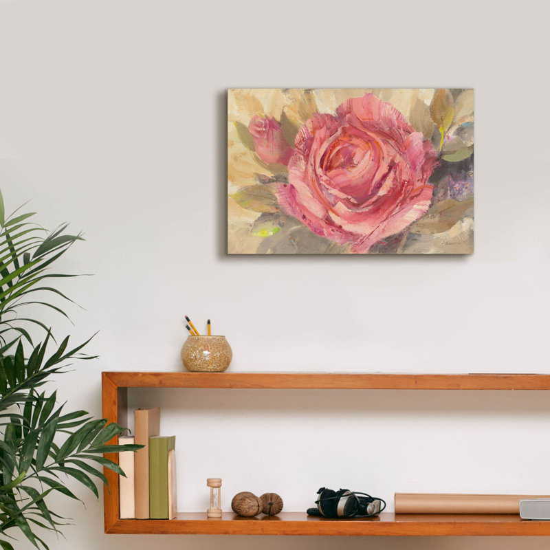 «June Roses 1» par Albena Hristova, art mural sur toile, H 12 po x l 18 po