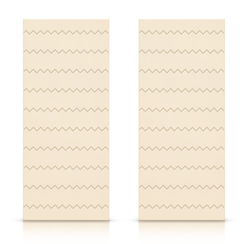 Portes de placard à panneaux, Beige, 72 po x 84 po