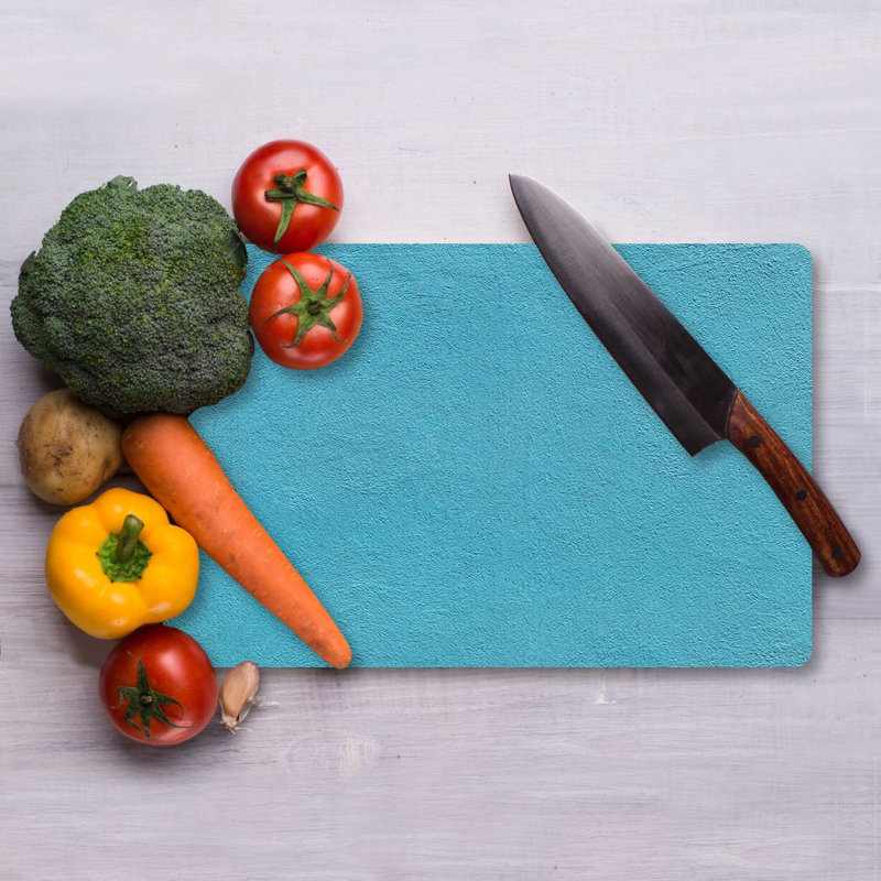 Tempered Glass Cutting Board, 7.9 x 11.8 inches | 100% Antibacterial, Easy-Clean Surface, Non-Slip Silicone Feet | Perfect for Food Prep & Serving, Durable & Stylish Kitchen Essential, Not Dishwasher Safe
