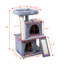 Grey Double - Layer Cat Tree Featuring House And , Made Of Particleboard Flannel, 19.7 Inches Deep, 17.7 Wide, 34 High, 25.71 Lbs, Secure Build, Two Sleeping Zones, On Top, Easy To Follow Assembly