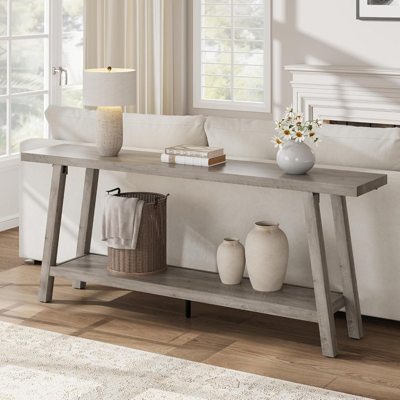 70.87" Long Console Tables70.87" Long Farmhouse Entryway Tables, Rectangular Couch Table Behind Sofa, 2 Tiers Accent Tables for Hallway, Entrance, Foyer, Living Room