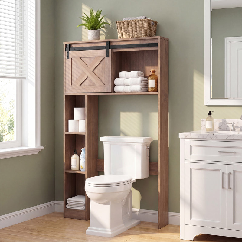 Rangement pour salle de bain Hollice, Brun rustique