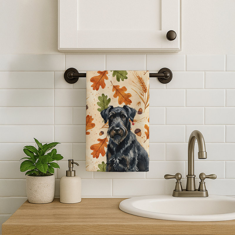 Serviette de cuisine noire russe Terrier Heirloom, Terrier noir russe