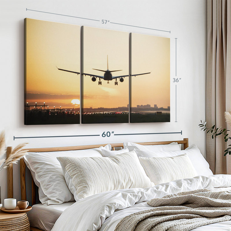 «Sunrise Air plane» sur, H 36 po x l 57 po x P 1,25 po
