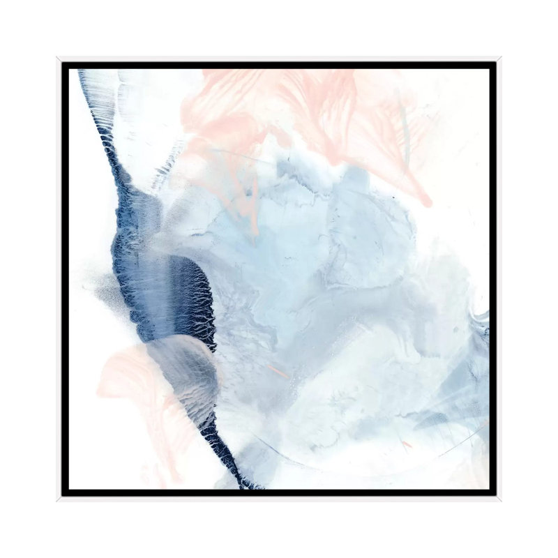 " Indigo & Blush II " by Ethan Harper, 26" H x 26" W x 1.5" D, No Mat, White Framed