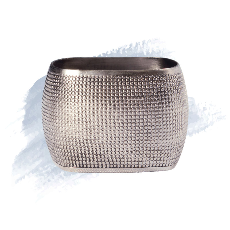 Rond de serviette texturé, Argent