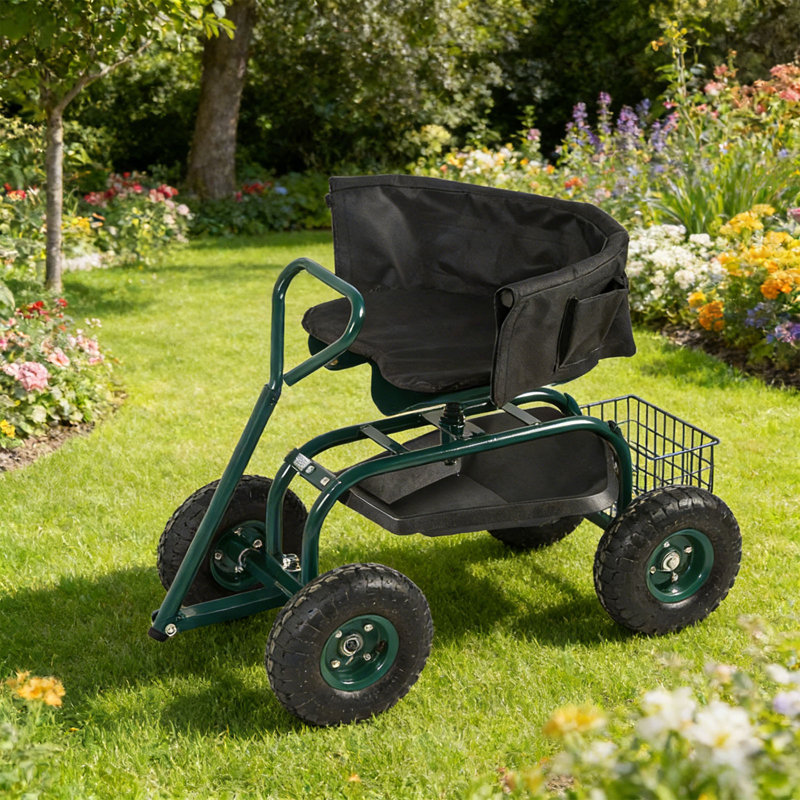 Siège de jardin avec siège ergonomique Kinfant, Vert lime