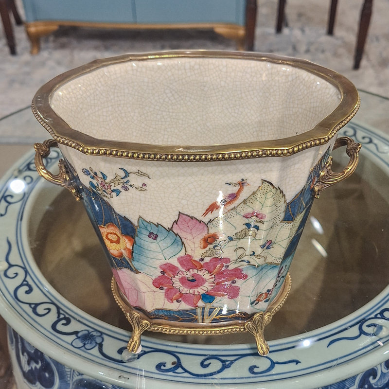 Lavabo ovale en porcelaine tabac bronze