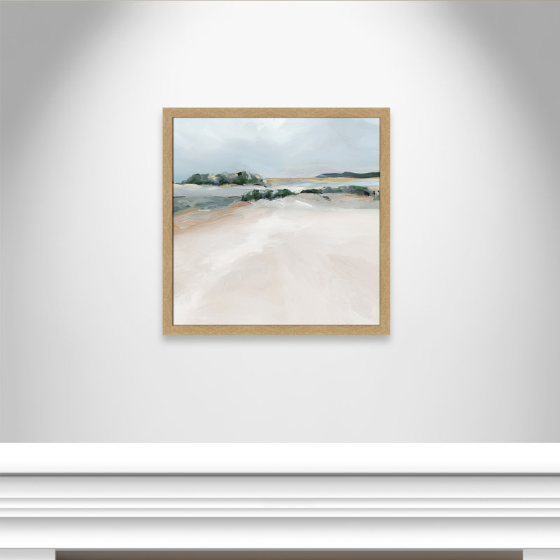 Sentier chatoyant - Peinture sur papier encadrée, H 28,5 po x l 28,5 po x P 1,12 po, Encadré naturel