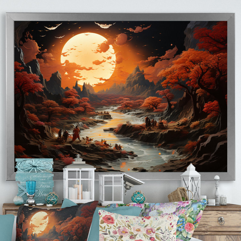 Hinduisim Dharmas Journey The I - Spiritual Canvas Prints, Cadre photo argenté, H 16 po x l 32 po x P 1 po