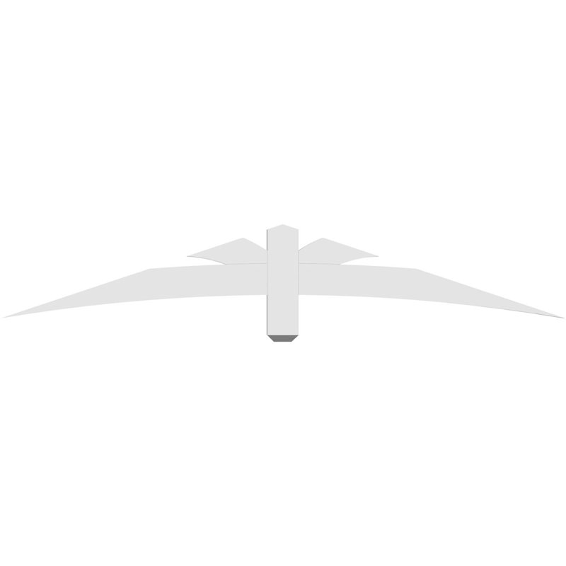 Support pour pignon Davenport, H 12 po x l 72 po (pas: 4/12), P 2 po x F 4 po, PVC