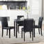 Ensemble de table de salle à manger 5 pièces en bois avec table carrée et 4 chaises rembourrées, décor en cristal pour une expérience culinaire élégante