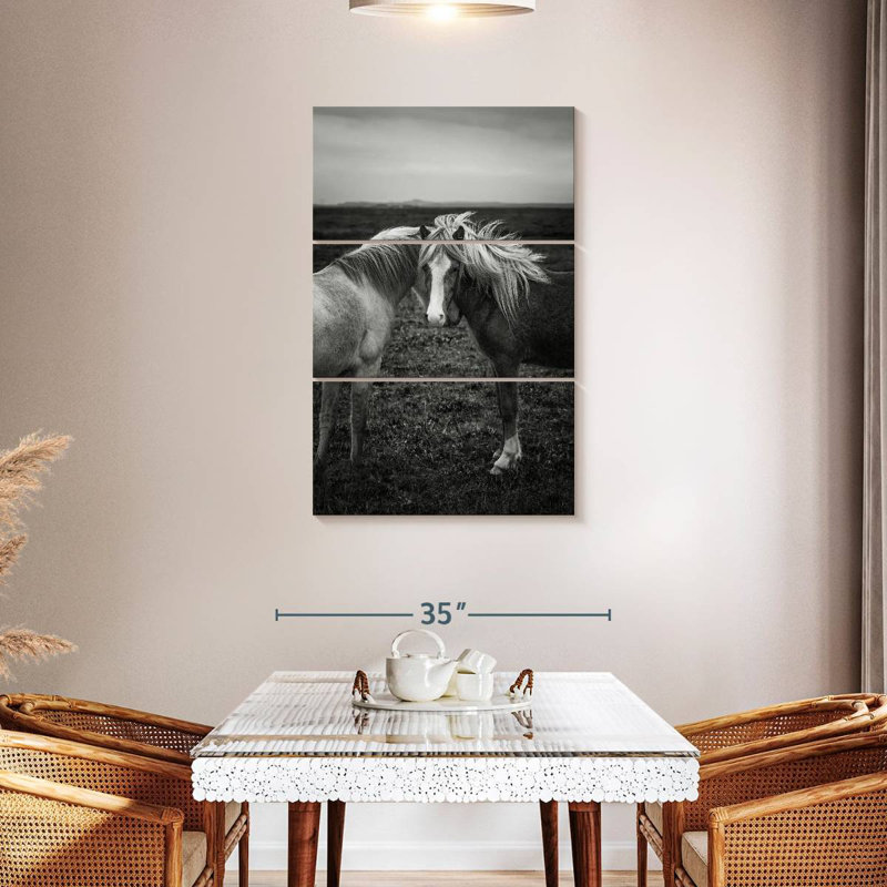 Brampt aimant les chevaux Islandais, H 45 po x l 28 po