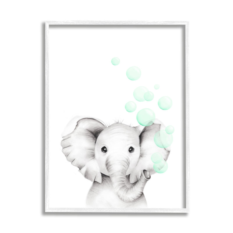 Caricature de bébé Sherry, H 14 po x l 11 po x P 1,5 po, Giclée encadrée blanc bord de mer