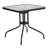 28'' Square Tempered Metal Table with Rattan Edging-1881022224