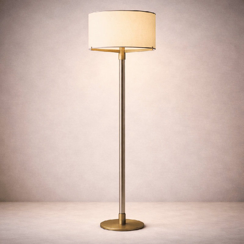 Clario Aged Brass Crystal Floor Lamp