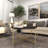 Metal Tray Top Black Coffee Table with Gold X-Shaped Base