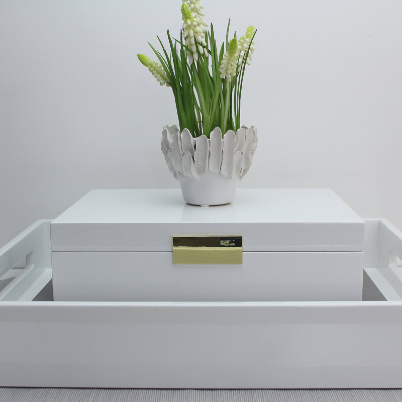 Jewelry Box, White/Silver