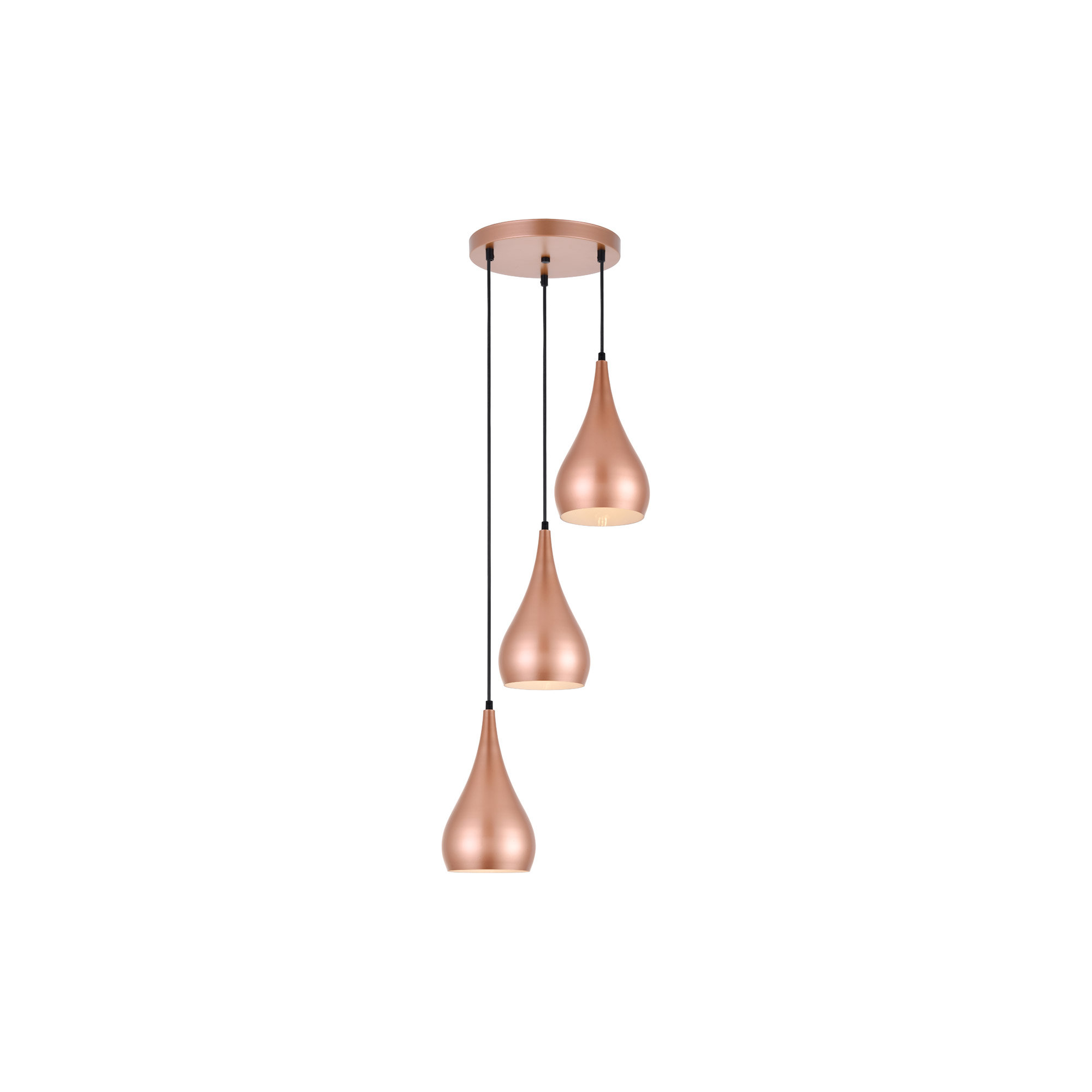Franconia 3 Light Metal Dimmable Pendant, Honey Gold