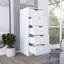 Commode Kamran, cinq tiroirs Narrows, finition blanche-649732658