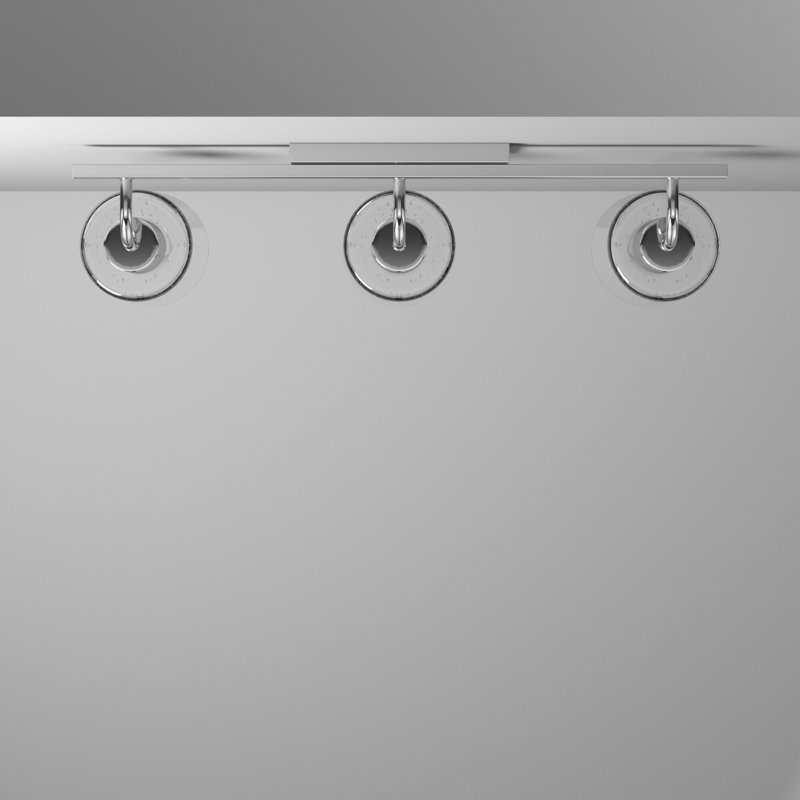 Chrome 3-Light Dimmable Vanity Light with Seeded Glass Shades