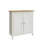 Daris 2 Door Compact Sideboard Buffet Storage Cabinet. 65cm Wide. Solid Oak Top. Polished Chrome Handles. Fully Assembled.