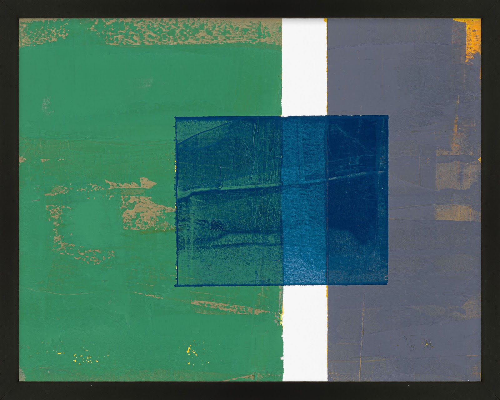 Bold In Blue 1 by Andrea Stokes, Black Framed, 30" H x 38" W x 1.38" D