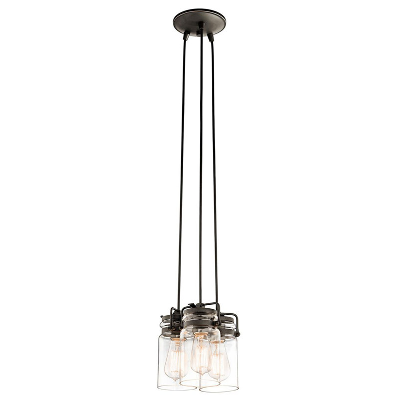 Briggs 3 - Light Oil Rubbed Bronze Cluster Pendant