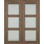 Double porte intérieure française à panneaux en verre manufacturé et en verre givré Avon 3 Lite-93068048-93068055-93068050