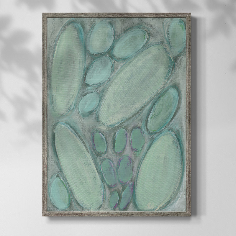 Blue Orbs I, reproduction encadrée - bois massif, H 11 po x l 9 po