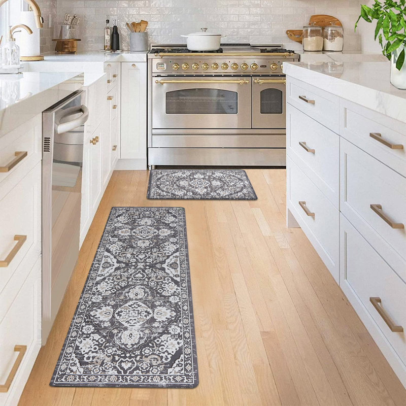 Bungalow Rose Jainiyah Anti-Fatigue Non-Skid Waterproof Kitchen Mat (Set of 2)