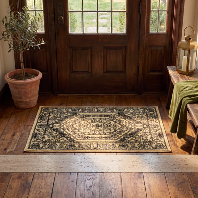 Nicarla Oriental Gold/Black Area Rug