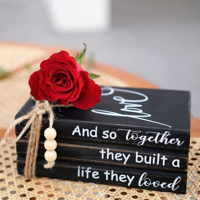 Book Stack Decor Black