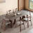 Brown Rectangular Sintered Stone + Solid wood Curved Dining Table Dining Table-331531753