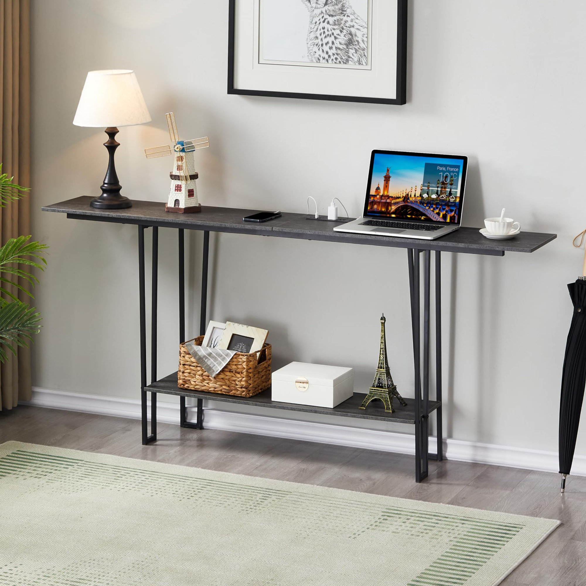 17 Stories Aviraj 70.8'' Console Table | Wayfair